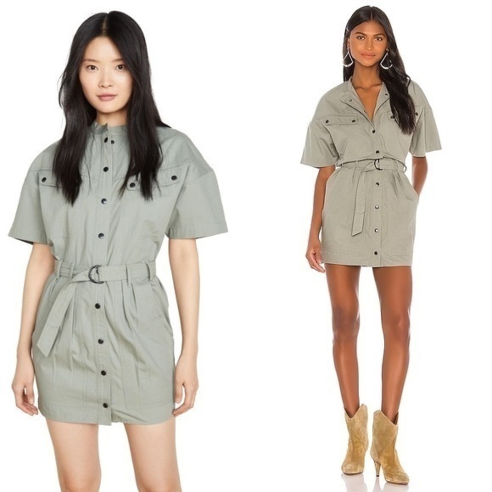Isabel Marant Zolina Belted Cotton Mini Dress